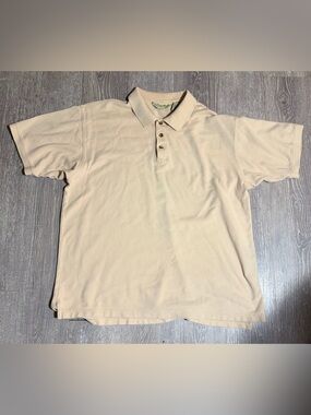 Eddie Bauer Men's Light Beige Polo Shirt